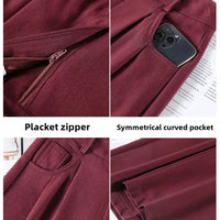 High Waist Slim Fit Straight Leg Suit Pants Wide Leg Casual Trousers Women's Autumn New Arrival Red Color Business Office Wear