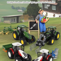 RC Farm Tractors Car 1/24 Radio Controlled Cars and Trucks 2.4G with Light Simulated Engineering Truck Model Toys for Children