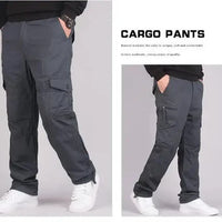Men's Winter Cargo Pants Double Layer Fleece Warm Thick Camouflage Tactical Cotton Long Trousers Men Baggy Casual Cotton Pants