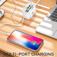 Elough 6 USB Charger Power Strip Desktop Fast Charging EU/US Plug Wall Phone Charger Adapter Electric Socket HUB Splitter 1M