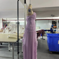 Chic Elegant Lotus Edge Maxi Dress Slim Fit Backless Lace Up Halter Robes Sleeveless Party Vestidos 2025 Nw Lady Vacation Gowns