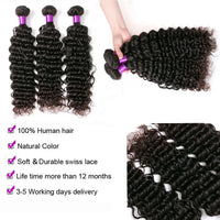 28 30 38 40Inch Deep Wave Curly Human Hair Bundles Long Virgin Curly Hair Malaysian Human Hair Extension Double Weft Wholesale