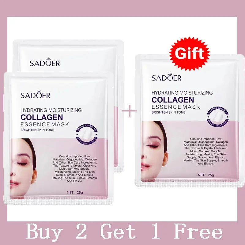 Collagen Anti Wrinkle Facial Mask Anti Aging Fade Fine Lines Firm Skin Moisturizing Brightening Smooth SkinCare Korean Cosmetics