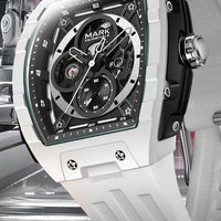 Mark Fairwhale 6014 Brand Rubber Strap Waterproof Luminous Men's Automatic Mechanical Watch Barrel Shape Watches for Men