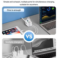 6 USB Charger Power Strip Universal Fast Charging EU/US Plug Phone Charger Adapter Electric Socket Extension Cable Table Socket