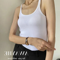 European Style Screw Thread Fitness Tank Top Women's Inner Wear Summer Outer Wear Fine Shoulder Strap Work Shirt Polyester Fiber