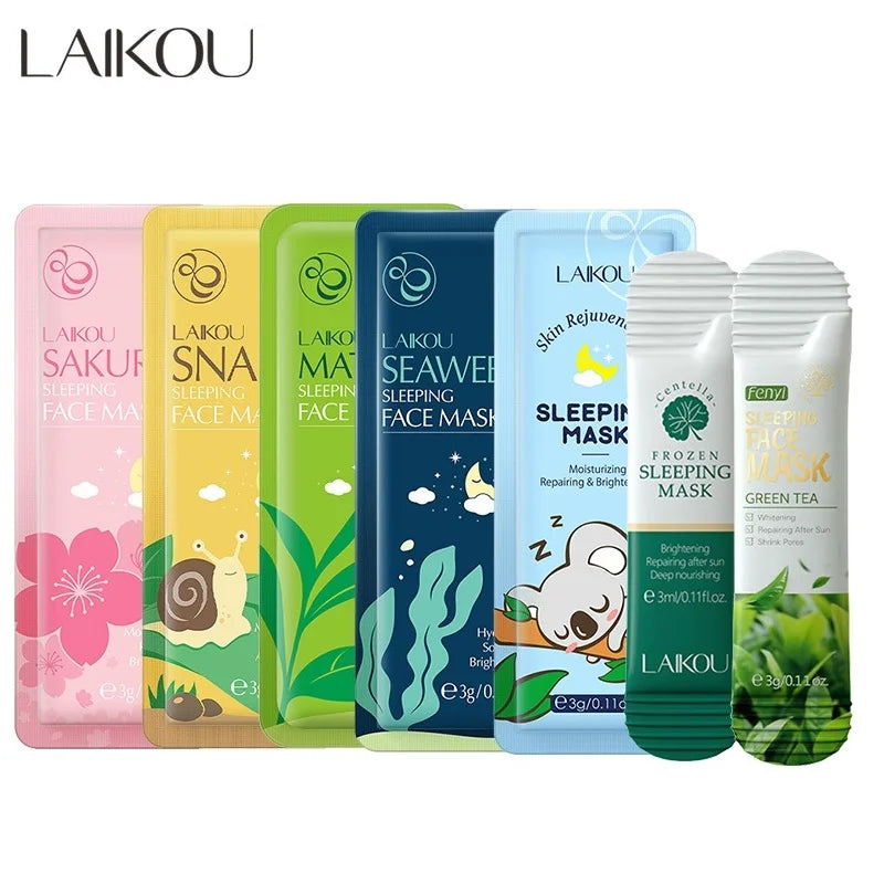 LAIKOU 7pcs Moisturizing Facial Mask Anti Wrinkle Firming Hydrating Sleeping Face Masks Face Mask Beauty Korean Skin Care