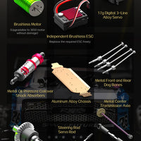 JJRC C8803 C8805 RC Car 4x4 Super Brushless 50/60/70KM/H 4WD High Speed RC Off-Road Car Children and Adults Toys