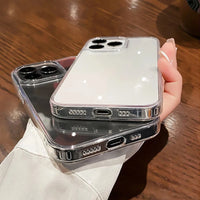 Luxury Shockproof Clear Bumper Cases For iPhone 16 15 14 13 12 11 Pro Max Plus Transparent Soft Acrylic Phone Cover Accessories