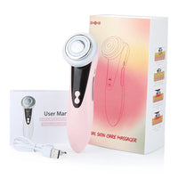 7 in 1 EMS Facial Massager with LED Light Vibration Hot Compress Skin Care Face Beauty Instrument Lifting Device Skincare