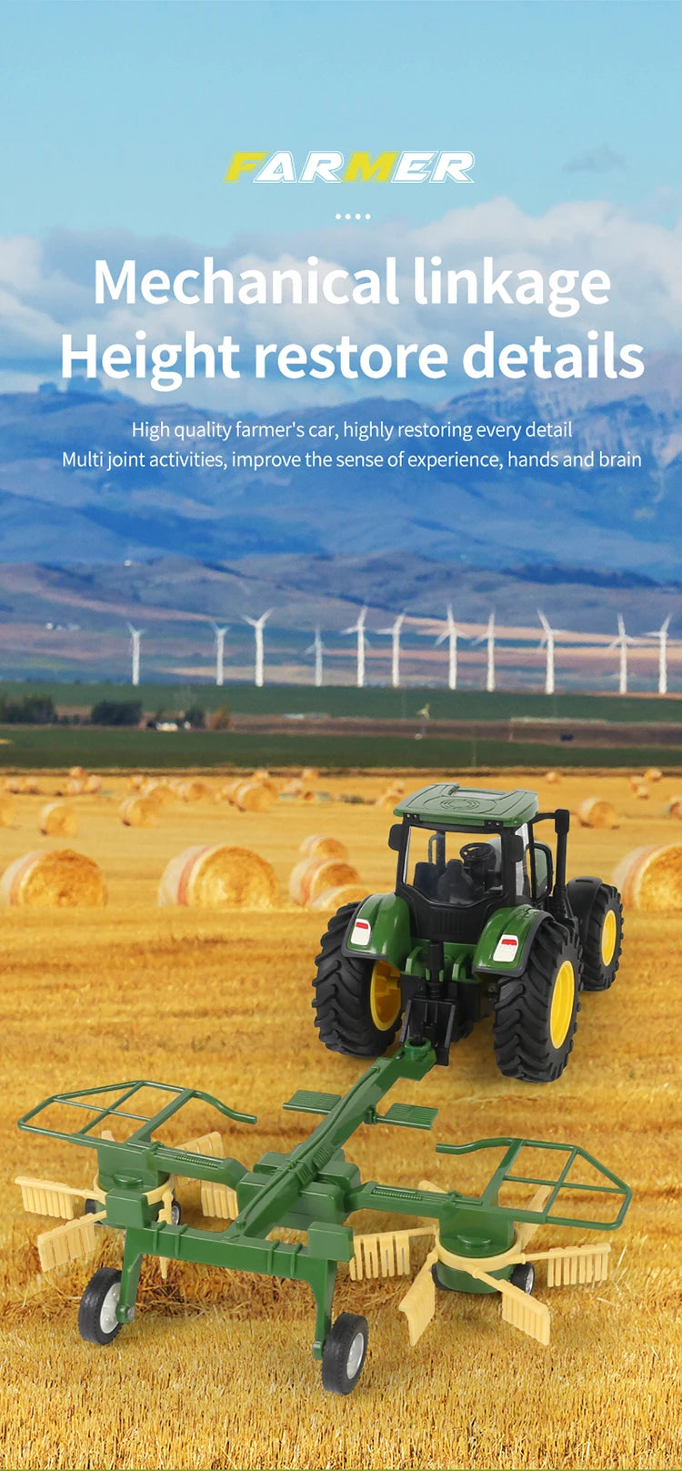 RC Farm Tractors Car 1/24 Radio Controlled Cars and Trucks 2.4G with Light Simulated Engineering Truck Model Toys for Children