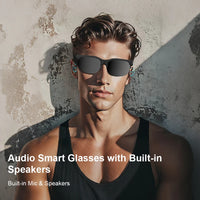 Smart Glasses AI Wireless Glasses With Wireless Speakers HD Call Bluetooth Music Earphones Sports Glasses Black Sunglasses
