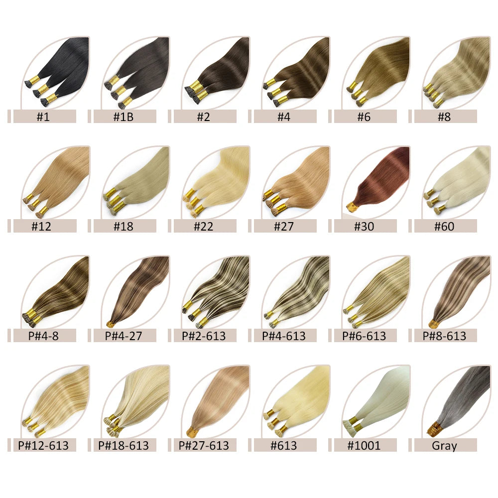 Straight Nail U Tip Fusion Human Hair Extension Keratin Capsule Brazilian Human Remy Hair Extensions 0.8g/1g/pc 50g Natural Hair