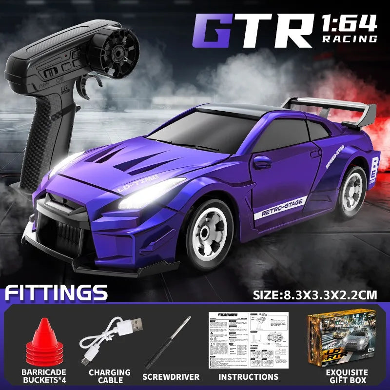 Rc Drift Car Full Scale 1:64 Mini Remote Control Car High-Speed Racing Car Model