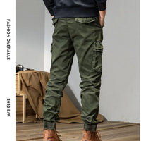 CAAYU Joggers Cargo Pants Mens Casual Y2k Multi-Pocket Male Trousers Sweatpants Streetwear Techwear Military Green Track Pants