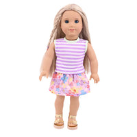 Baby Girls Dress Dolls Clothes Daily Fashion Dress For 18 inch American Doll Girl's Accessories 43Cm Baby Reborn,Generation Gift