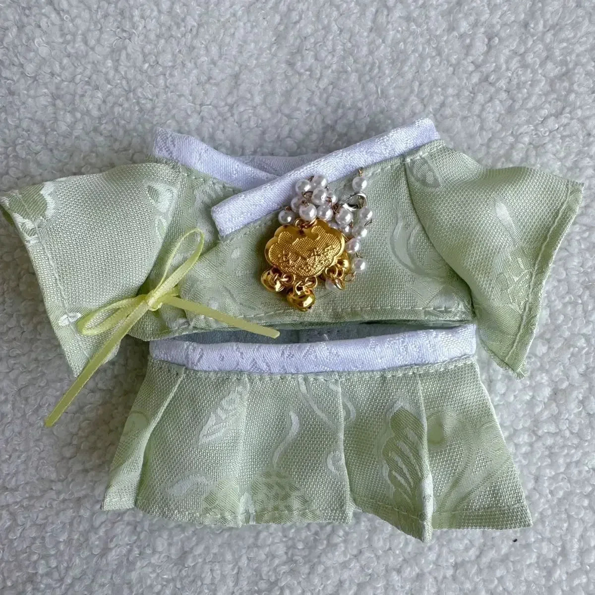 For 15/17cm Labubu Doll Accessories Labubu 3.0 Outfit Korean Traditional Style Dress Set with Hair Clip Doll Clothes