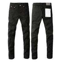 2025 Jeans Man's High Street Blue Ripped Distressed Skinny Jeans Low Rise Denim Trousers Fashion Repair Pants 9003