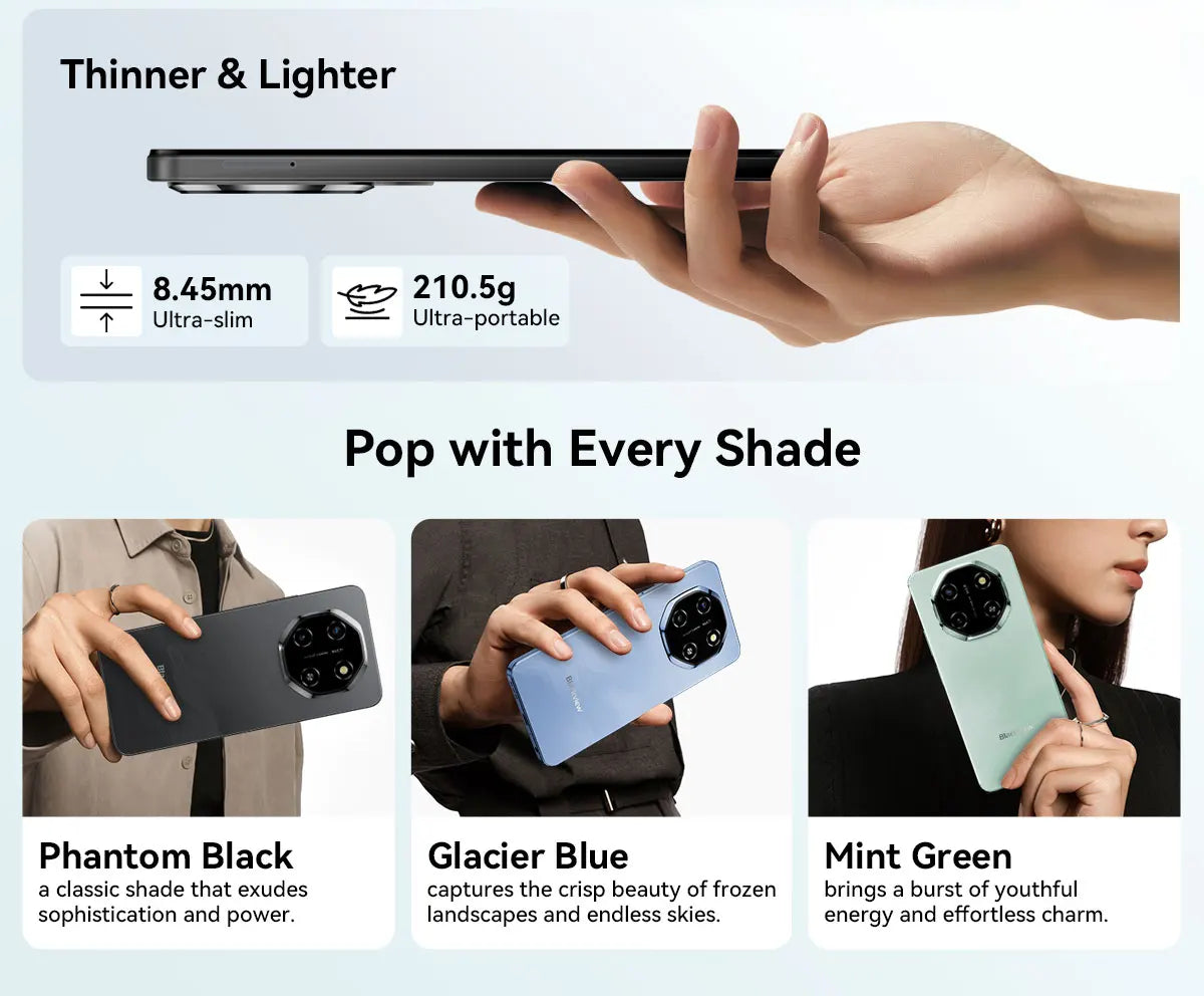 Blackview SHARK 6 AI Smartphone Android 15 Unisoc T8100 5G Mobile Phone 6.88'' Display 120Hz,  8+16GB RAM,128GB+2TB ROM, 5000mAh