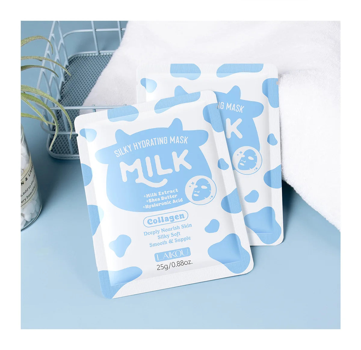 LAIKOU Milk Facial  Face Mask Shrink Pores Deep Hydrating Overnight Mask Moisturizing  Brightening Face Skin Care