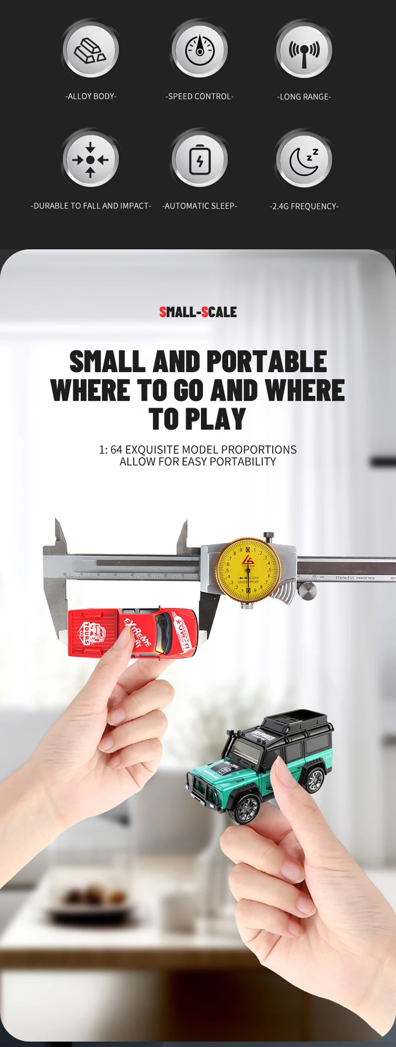 New RC Car MINI Alloy 1/64 Remote Control Car Convenient to Carry 60 Minutes of Work Time Children's Gifts Electronic Toys