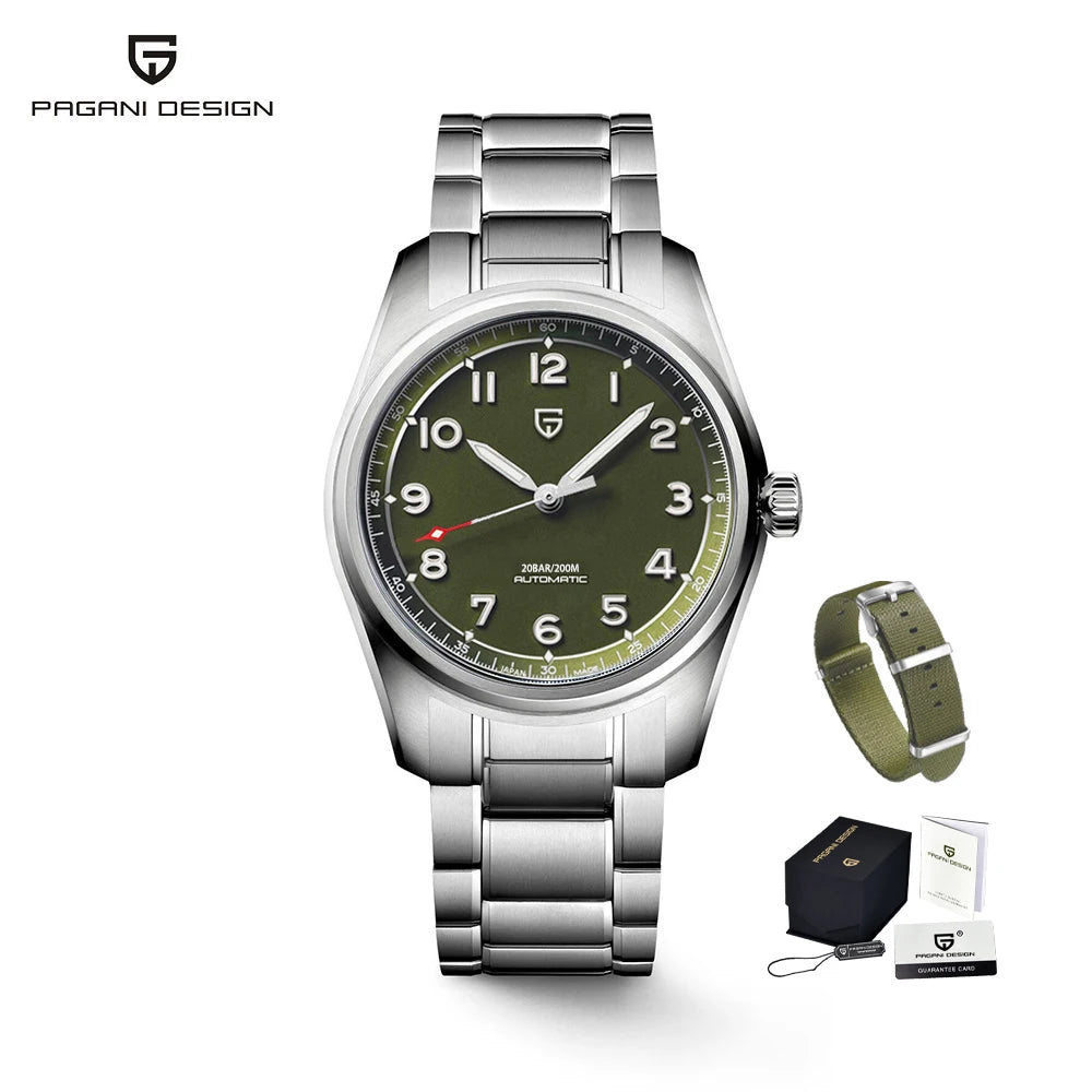 2025 PAGANI DESIGN Luxury Pilot Automatic Mechanical Watch 38MM Sapphire Waterproof Watch for Men Relogio Masculino PD1717 V2