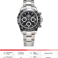 VK63 watch Luxury Men's Watch Sapphire Customizable Multi functional Chronograph Stainless Steel Case Suitable for VK63 Movement