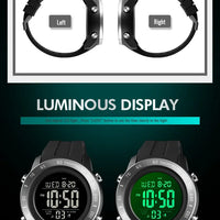 SKMEI 1524  2 Time LED Digital Wristwatches Mens Waterproof Chrono Count Down Male Hour montre homme Big Dial Sport Men Watch