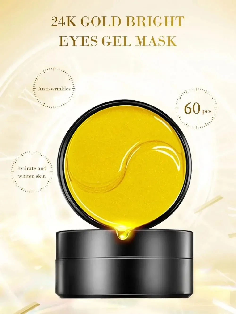 Gold and Seaweed Eye Mask Provides Long-lasting Hydration Locks in Moisture Nourishes and Softens The Skin Eliminating Puffiness