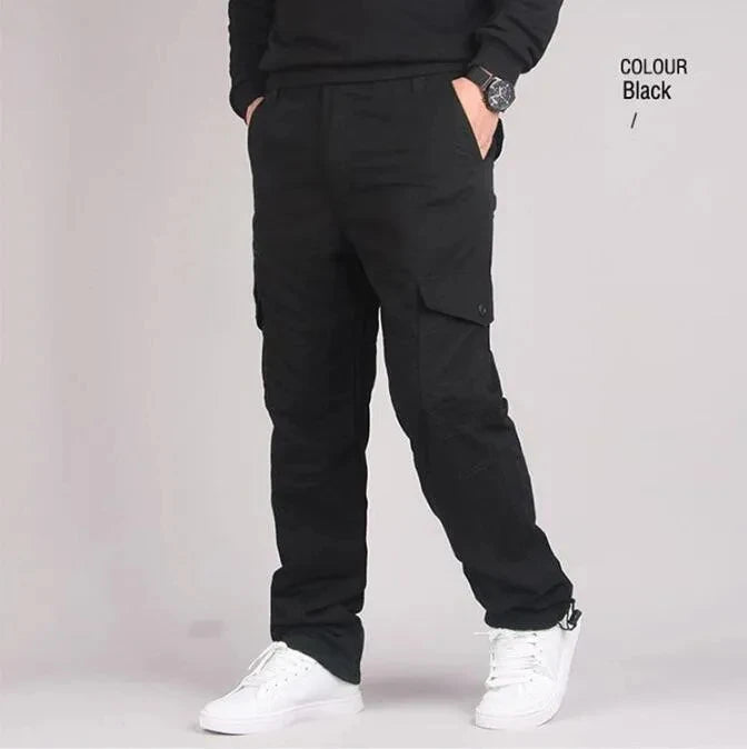 Men's Winter Cargo Pants Double Layer Fleece Warm Thick Camouflage Tactical Cotton Long Trousers Men Baggy Casual Cotton Pants