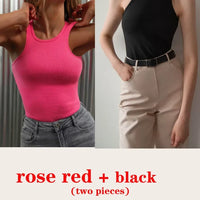 Women's Corset Summer 100% Cotton Crop Top Y2k Knitted Camis O Neck Knit Camisole Sleeveless Vest Solid Slim Tank Tops Women