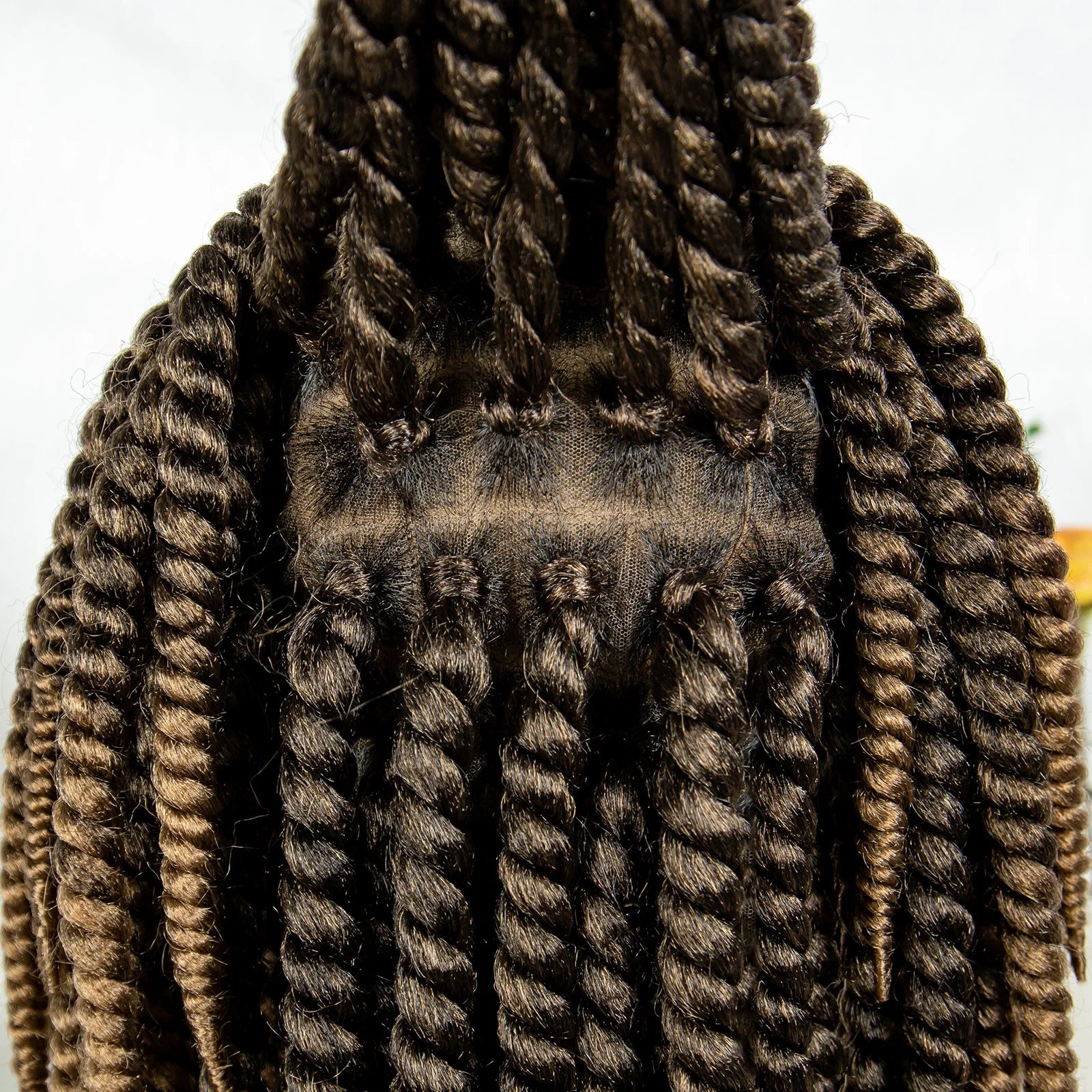 16" Full Lace Twisted Braided Wigs for Black Women Synthetic HD Lace Front Braids Wigs with Baby Hair Natural Lace Braiding Wigs