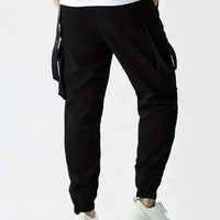 Fashion Men's Casual Techwear Drawstring Multi Flap Pockets Cargo Pants Hip hop Joggers Pant