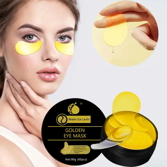 60 Pieces of Unisex Adult Golden Eye Moisturizing Eye Patches, Rich in Collagen and Hyaluronic Acid, Alcohol-Free, Suitable for All Skin Types, Make the Area Look Obvious and Firming