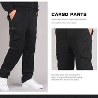 Autumn Winter Mens Cargo Pants Fleece Warm Trousers Cotton Pants Insulated Hiking Running Pants Man Multiple Pockets