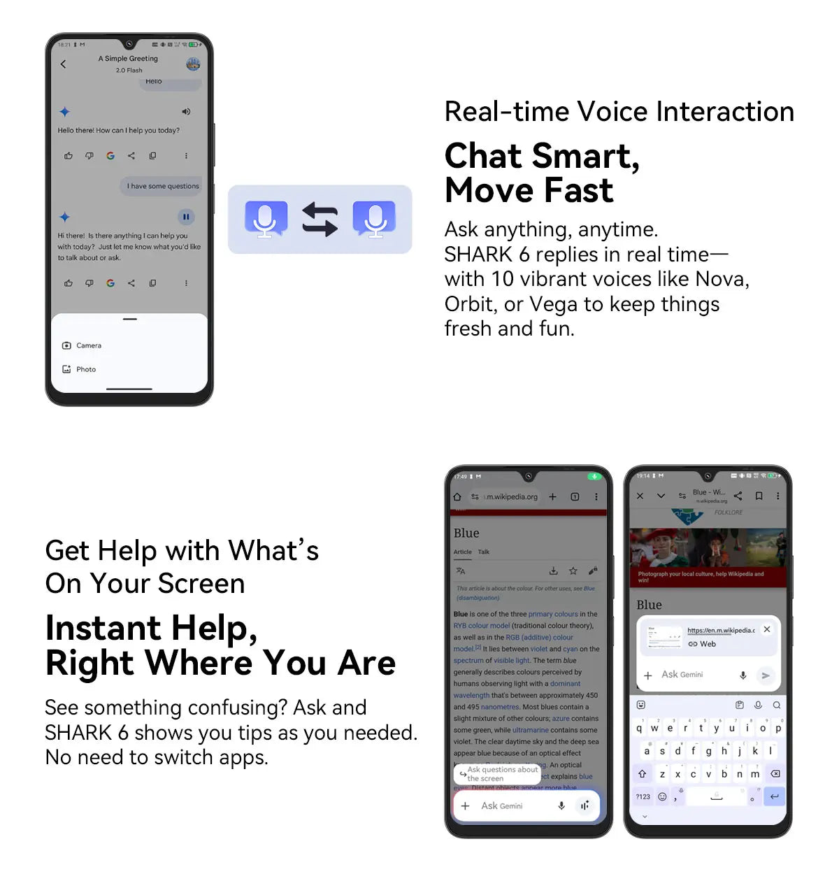 Blackview SHARK 6 AI Smartphone Android 15 Unisoc T8100 5G Mobile Phone 6.88'' Display 120Hz,  8+16GB RAM,128GB+2TB ROM, 5000mAh