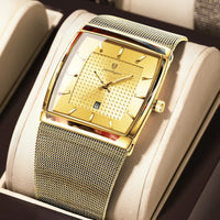 POEDAGAR Luxury Fashion Men Clock Stainless Steel Mesh Date Waterproof Luminous Man Wristwatch Quartz Casual Men's Watches Reloj