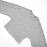 CUTENOVA Women Solid Color Round Neck Front Shoulder Wide Long Sleeves Cinched Waist Slim Top Daily Casual Simple Versatile Tops