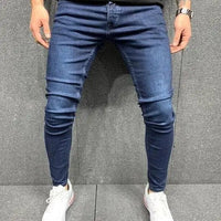 2024 Men Jeans Solid Pockets Stretch Denim Straight Pants Spring Summer Business Casual Trousers Daily Streetwear Men's Clothing