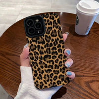Fashion Soft Phone Cases For iPhone 13 12 MINI 11 14 15 16 Pro Max XS Max XR 7 8 Plus Leopard Pattern Silicone Case Back Cover