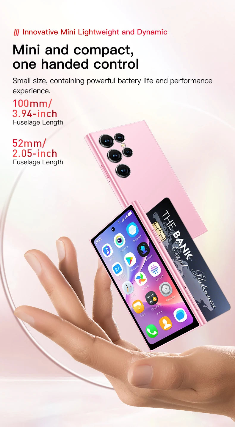 ONEMYTH S25 Pro 4.0" Mini Smartphone 2GB RAM 16GB ROM Android10.0 Face Recognition Unlock 2000mAh 3G Small Mobile Phone