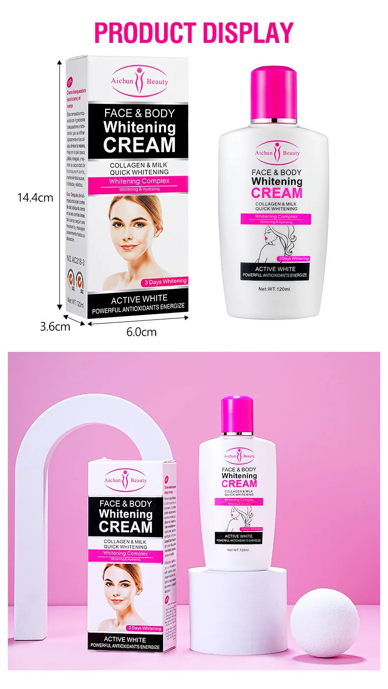 Face Body Bleaching Cream Improve Dark Skin Collagen Face Body Lotion Feminine Gentle Nourishing Dark Korean Skin Care Cream