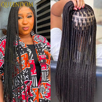 36'' Blonde Synthetic Long Cornrows Box Braided Full Lace Front Wig for Black Women Straight Lace Front Braiding Hair Wig