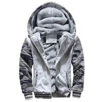 Men's Jacket Winter Camouflage Fleece Thicken Hooded Jackets Male Long Sleeve Coat Casual Zip Up Hoodies Streetwear Men's Coats