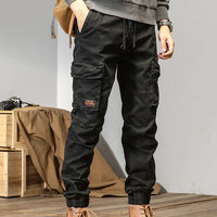 Spring and autumn trendy Cargo pants for men, slim, leggings, ruffian and handsome trousers, American multi bag pants, outdoor v