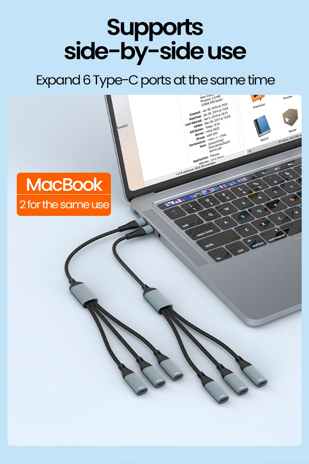 USB Type C HUB Multiple Splitter Adapter OTG Data Transfer 3/2 Port USB Power Charging Hub Cable Connector Adapter