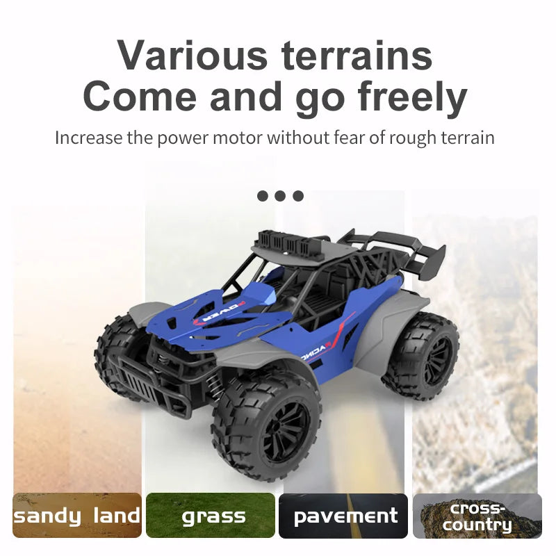 Rc Car Racing with Light 20KM/H 2.4G High-Speed Remote Control Car Vehicle Pickup Truck Off-Road Climbing RC Toys for Kids Gift