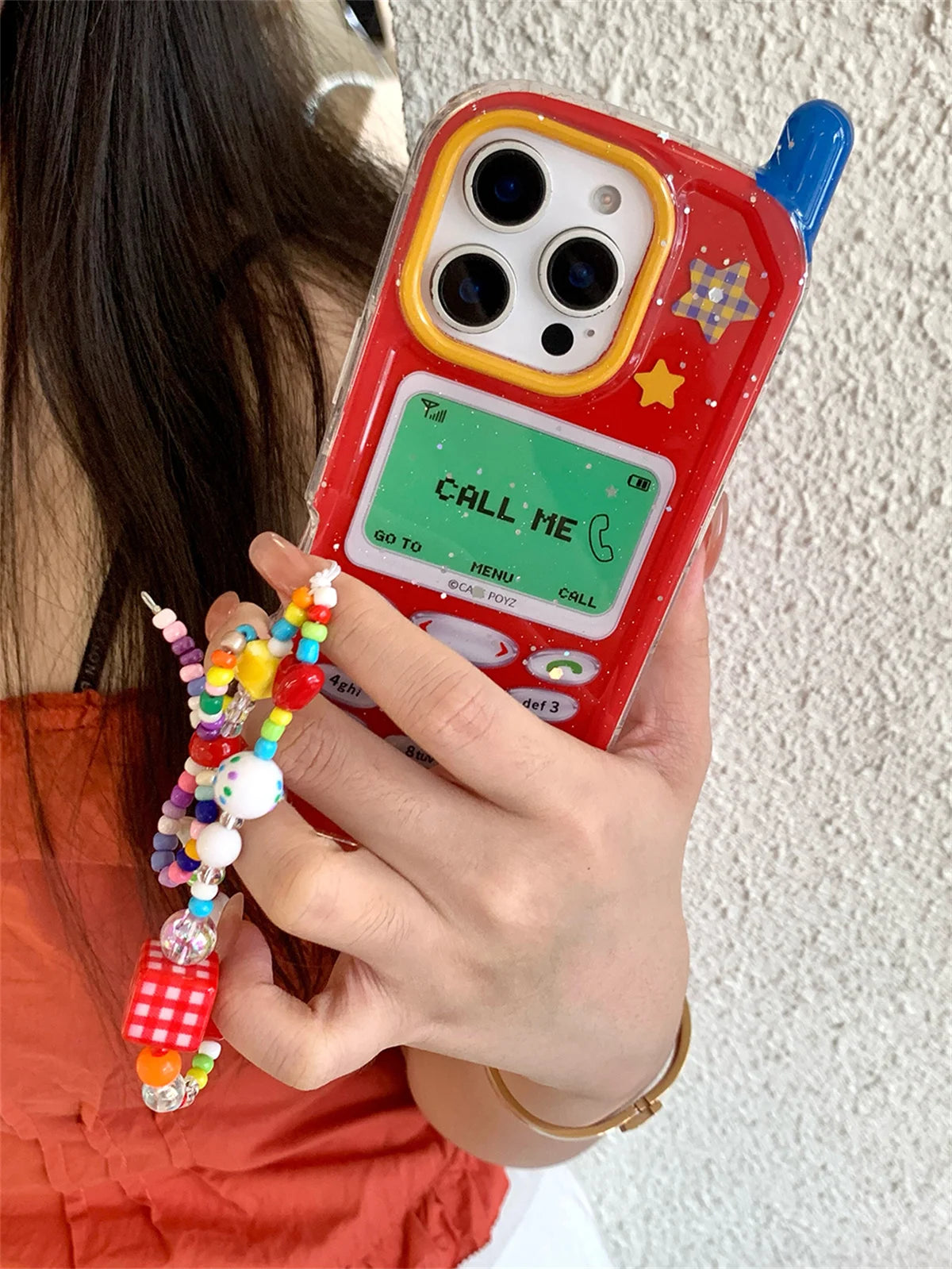 Funny 3D Mobile Phone Case For iPhone 16 Pro 15 14 13 Pro Max Protective Cover Fashion Cute Cases with Chain Funda