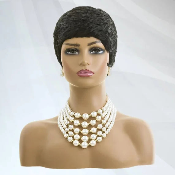 Brazilian Remy Pixie Cut Wigs Human Hair Short Prepluck Wig  Full Machine Made Human Hair Wigs For Black Women