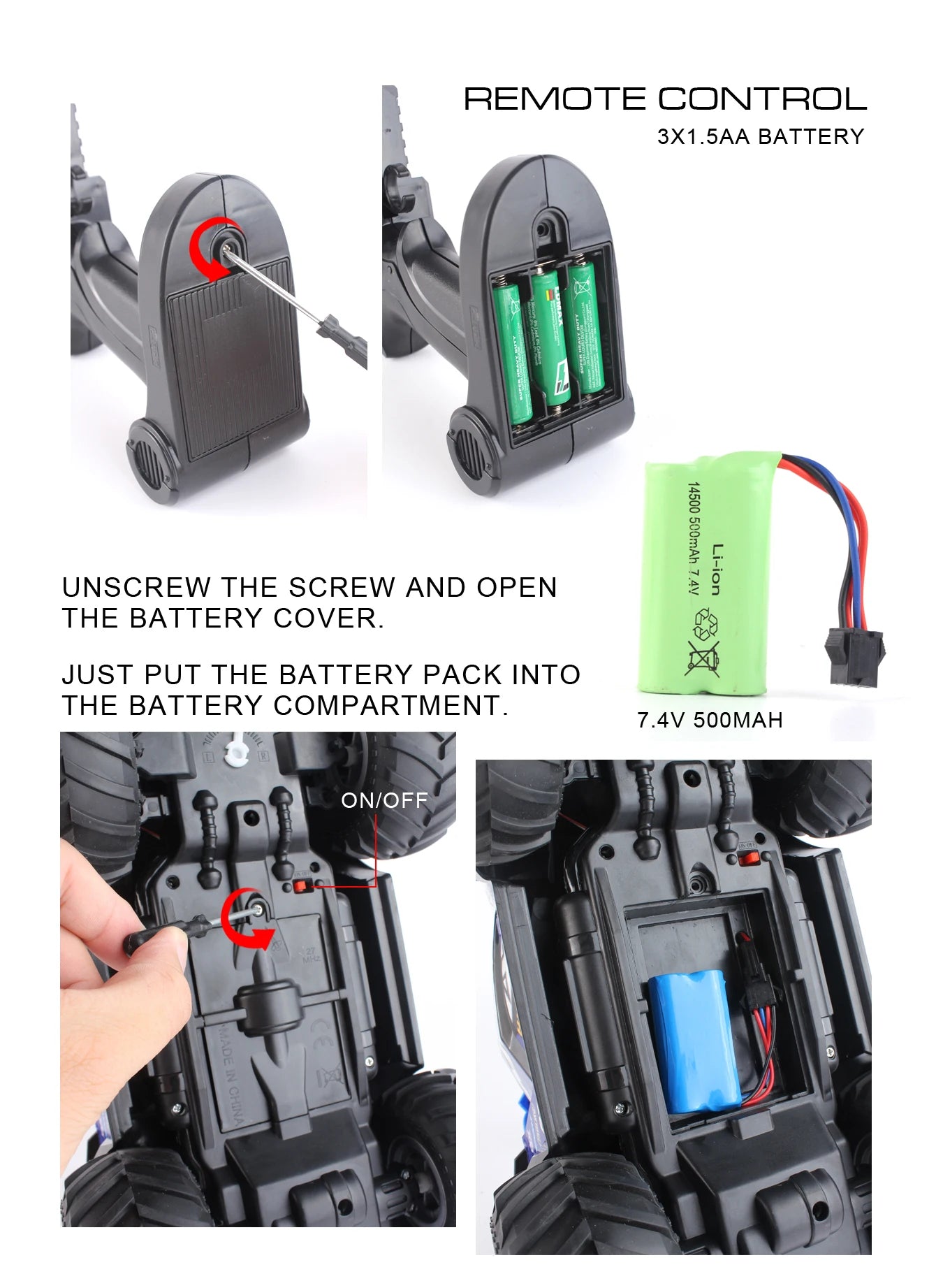 RC Car for Kids, 4WD Buggy Alloy, High Horsepower, Climbing, Rechargeable, Drop Resistant, Toys for Boys, Racing